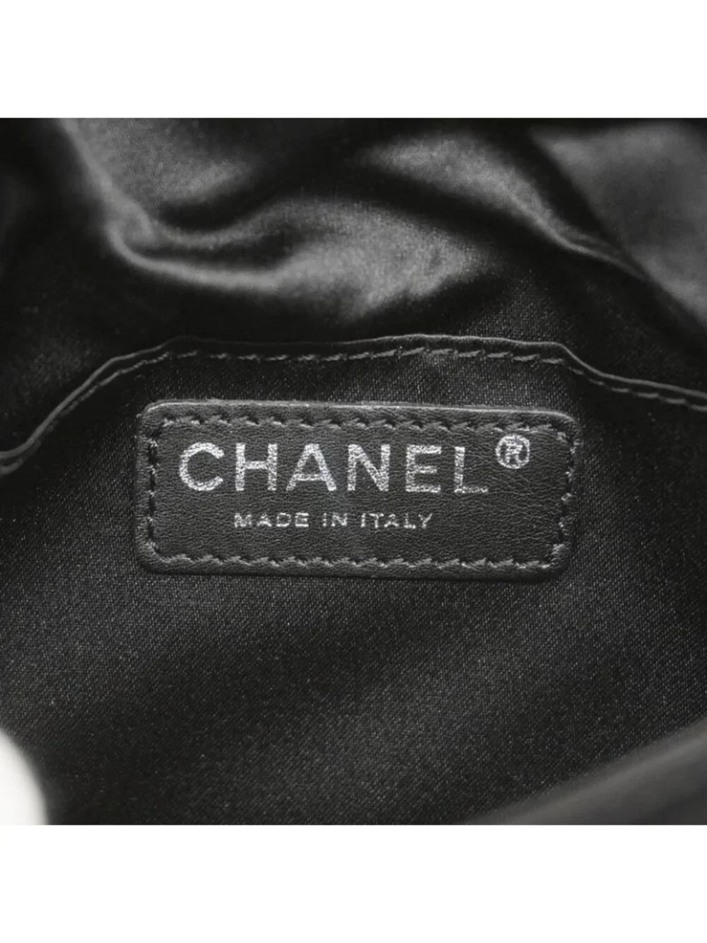 Chanel Clutch Quilted Satin Black Silver - Picture 5 of 8